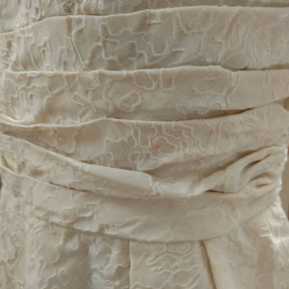 Vintage 50s Cocktail Dress 36" Bust Cream "A Lawrence Original" Jacquard - Picture 6 of 15